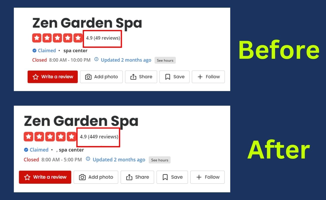 before after buy yelp reviews